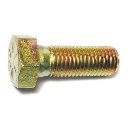 Midwest Fastener Grade 8, 7/8"-9 Hex Head Cap Screw, Zinc Yellow Steel, 2-1/2 in L, 5 PK 00779